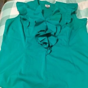 Never Worn! Ruffled V neck tank XL